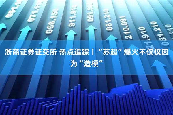浙商证券证交所 热点追踪丨“苏超”爆火不仅仅因为“造梗”