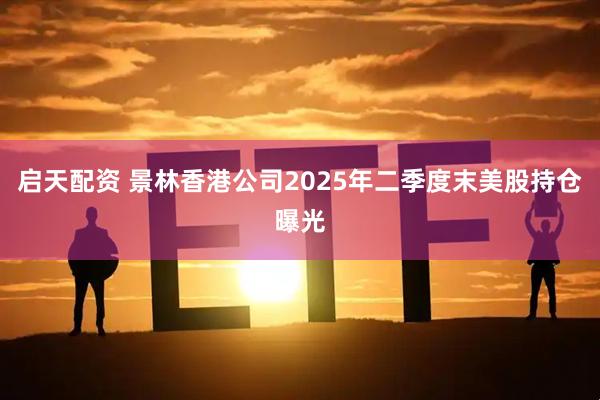 启天配资 景林香港公司2025年二季度末美股持仓曝光
