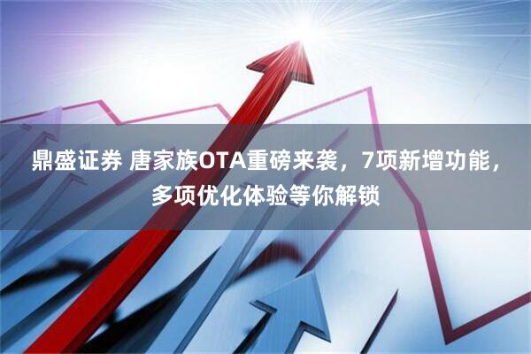 鼎盛证券 唐家族OTA重磅来袭，7项新增功能，多项优化体验等你解锁